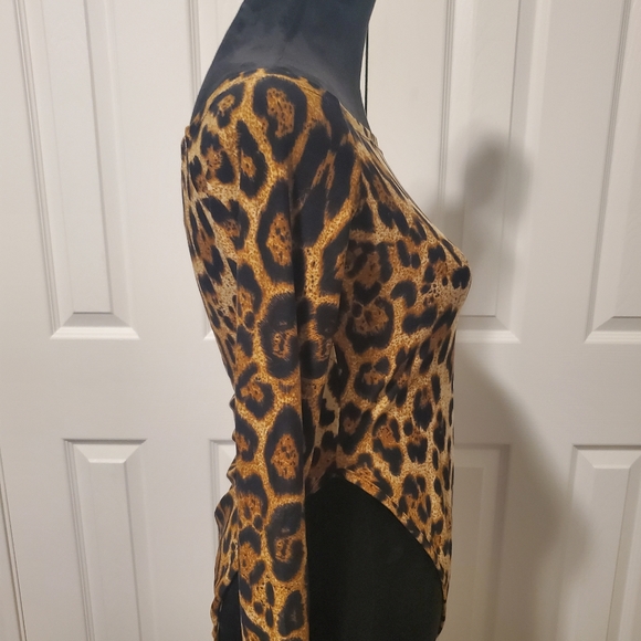 NWT- Leopard Print High Cut  Shoulder Bodysuit - Picture 2 of 8